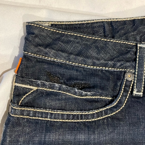 Mens Robins Jeans Racer Zipper Leather Flap Pocket Wings size 42 - Picture 8 of 12